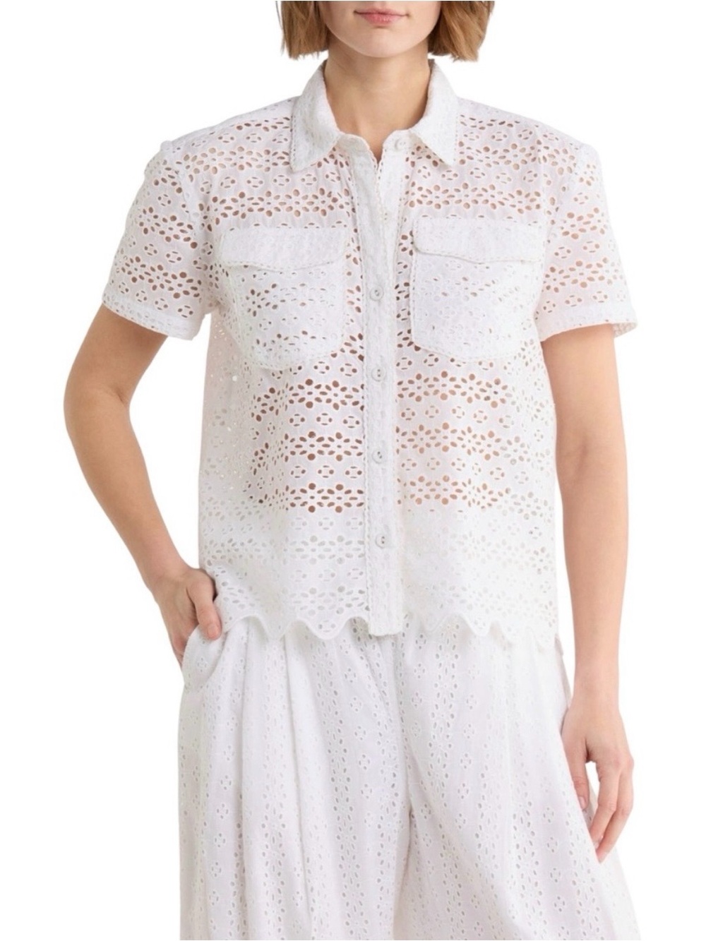 2 piece set from Nordstrom - NWOT NSR White Eyelet Two-Piece  Set Sz M